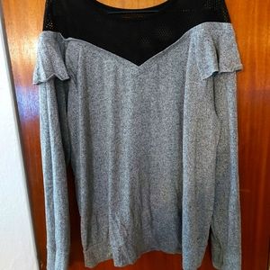 Mesh Vneck active sweater shirt